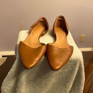 9.5 Tan leather D’Orsay flats by JJill